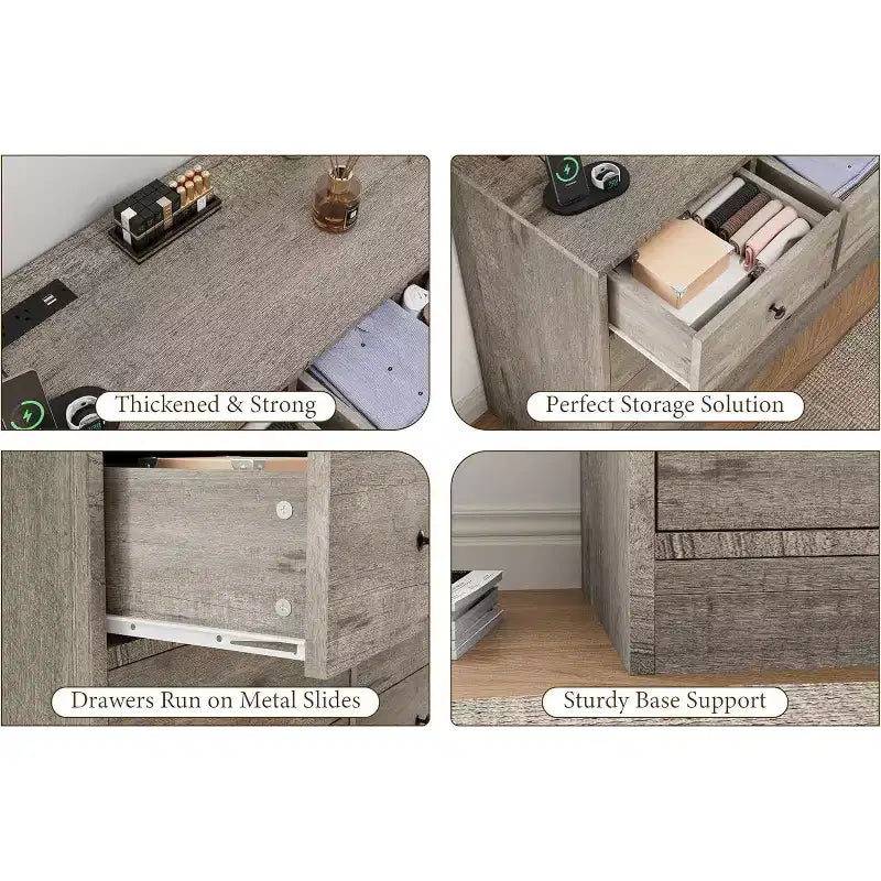 Commode à 12 tiroirs, commode noire à 61 grands tiroirs pour chambre à coucher, commodes et chiffonniers en bois pour chambre à coucher, salon