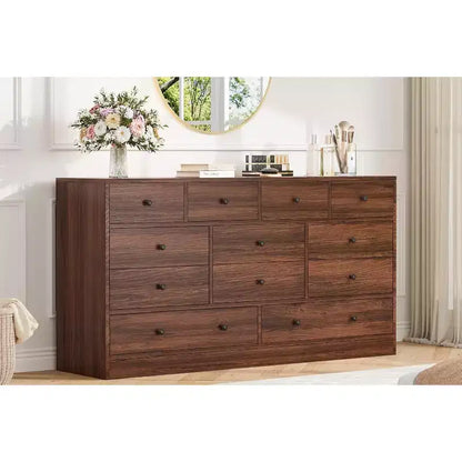 Commode à 12 tiroirs, commode noire à 61 grands tiroirs pour chambre à coucher, commodes et chiffonniers en bois pour chambre à coucher, salon