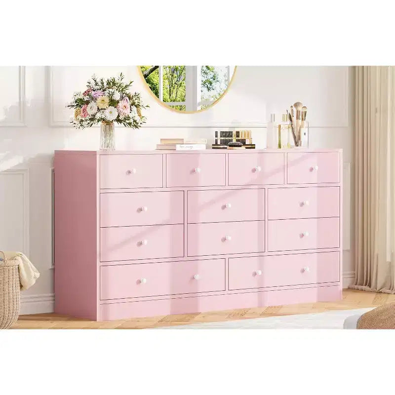 Commode à 12 tiroirs, commode noire à 61 grands tiroirs pour chambre à coucher, commodes et chiffonniers en bois pour chambre à coucher, salon