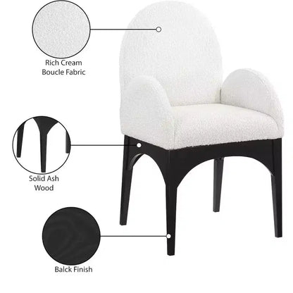Chaise de salle à manger en tissu bouclé Waldorf