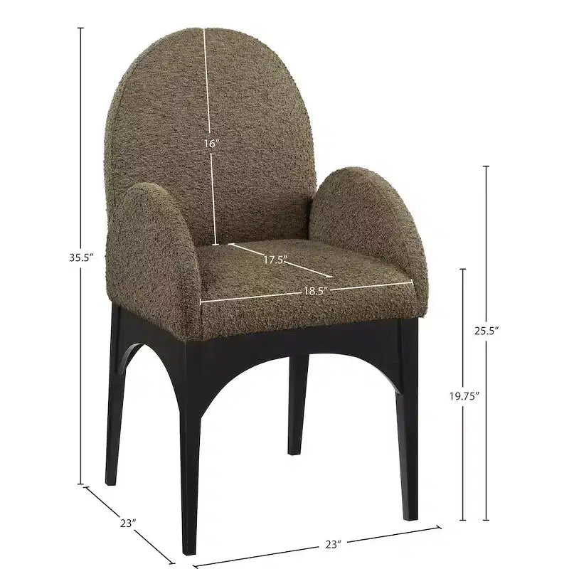 Chaise de salle à manger en tissu bouclé Waldorf