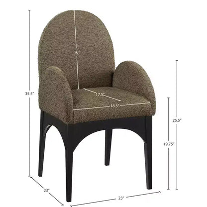 Chaise de salle à manger en tissu bouclé Waldorf