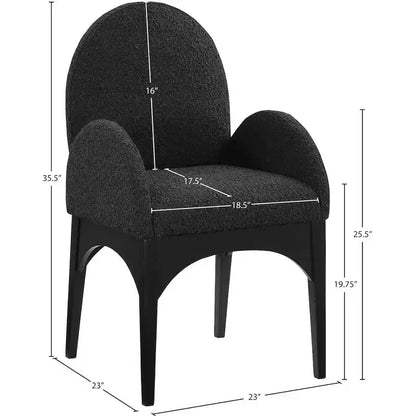 Chaise de salle à manger en tissu bouclé Waldorf