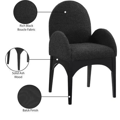 Chaise de salle à manger en tissu bouclé Waldorf