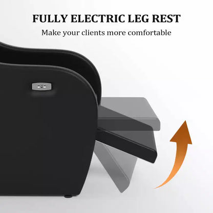 Bac à shampoing et fauteuil de coiffure électriques avec repose-jambes inclinable et lavabo en porcelaine basculant
