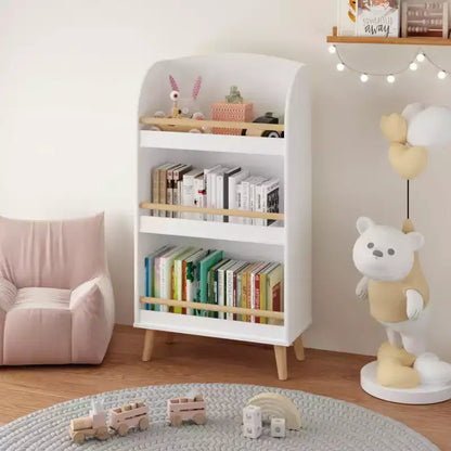 Étagère à livres pour enfants, bibliothèque à 3 niveaux, organisateur de livres, meuble de rangement de jouets, blanc