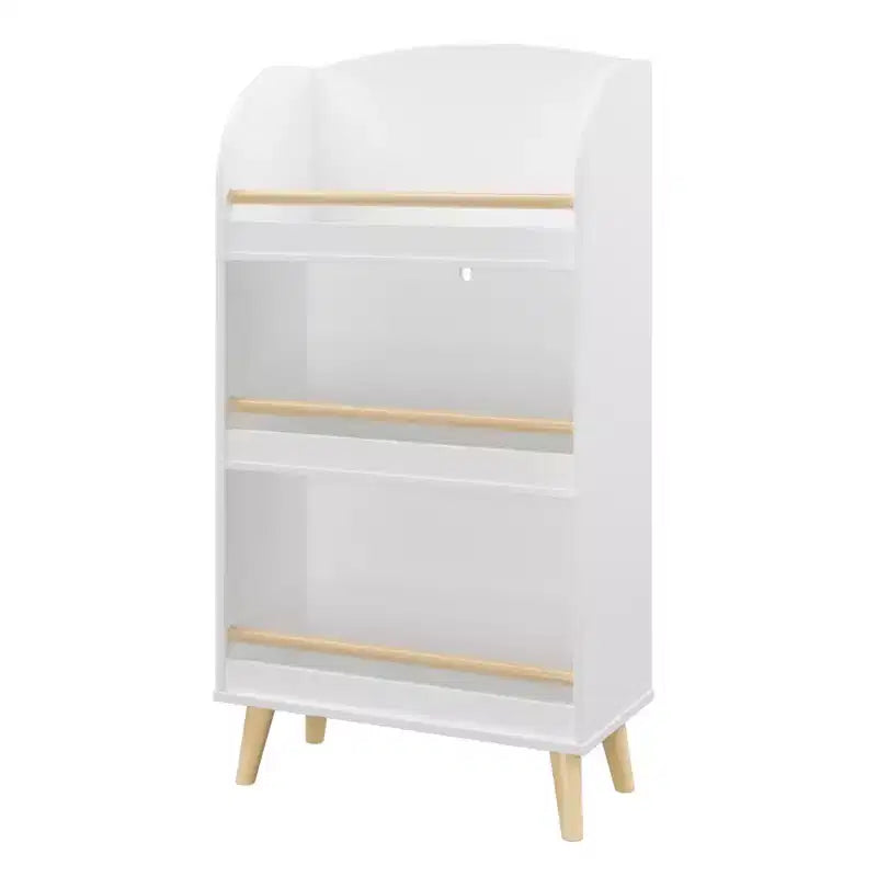 Étagère à livres pour enfants, bibliothèque à 3 niveaux, organisateur de livres, meuble de rangement de jouets, blanc