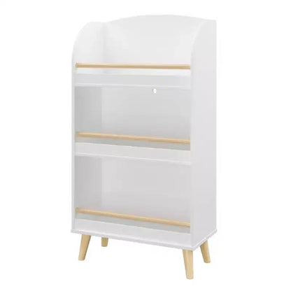 Étagère à livres pour enfants, bibliothèque à 3 niveaux, organisateur de livres, meuble de rangement de jouets, blanc