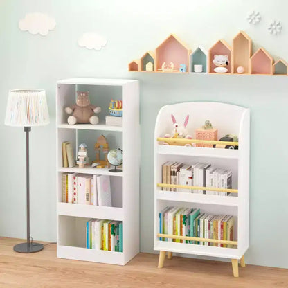 Étagère à livres pour enfants, bibliothèque à 3 niveaux, organisateur de livres, meuble de rangement de jouets, blanc