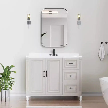 Armoire de toilette rectangulaire noire de 36 x 24 pouces avec miroir