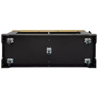Îlot de cuisine avec 6 tiroirs, poubelle coulissante, 5 roulettes, abattant et étagères