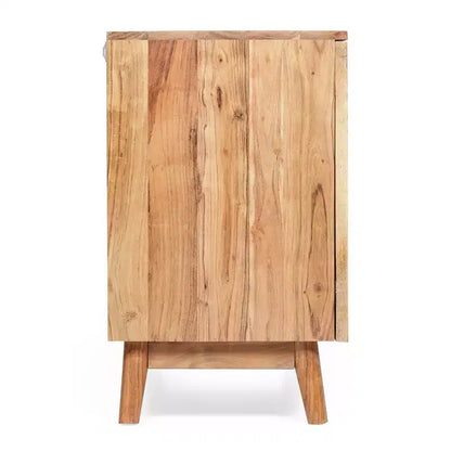 Buffet de rangement Grimsley en bois d'acacia avec étagères et 2 portes