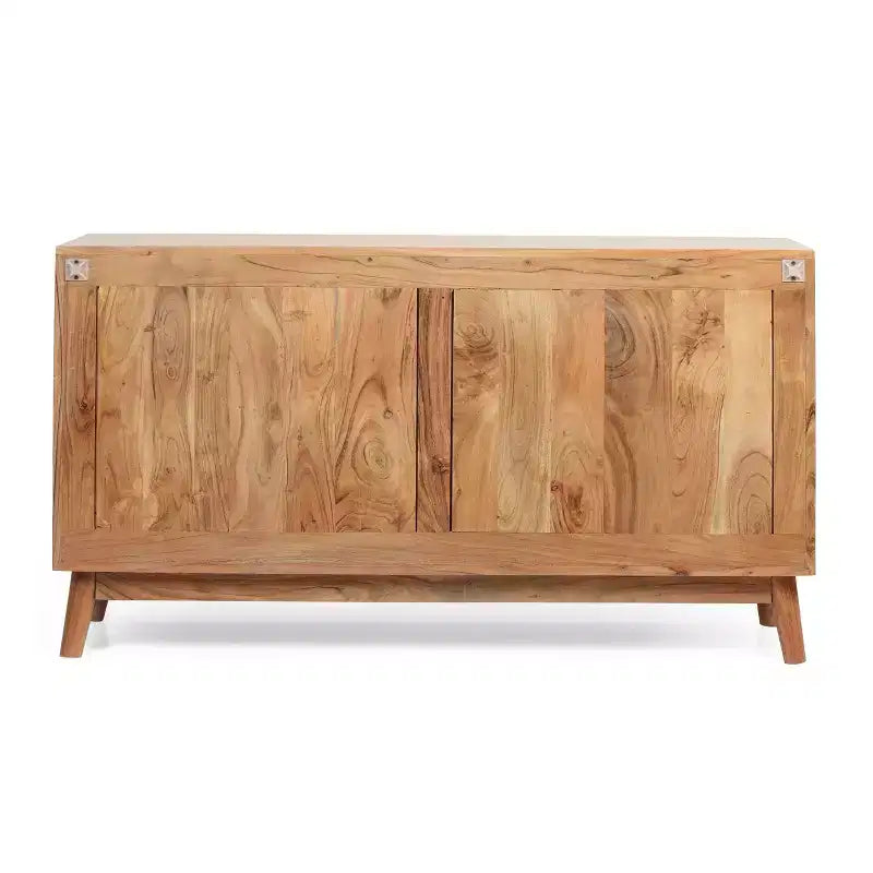 Buffet de rangement Grimsley en bois d'acacia avec étagères et 2 portes