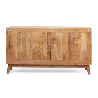 Buffet de rangement Grimsley en bois d'acacia avec étagères et 2 portes