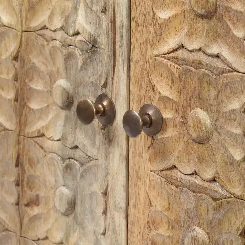 Buffet de rangement Grimsley en bois d'acacia avec étagères et 2 portes