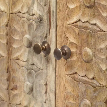 Buffet de rangement Grimsley en bois d'acacia avec étagères et 2 portes