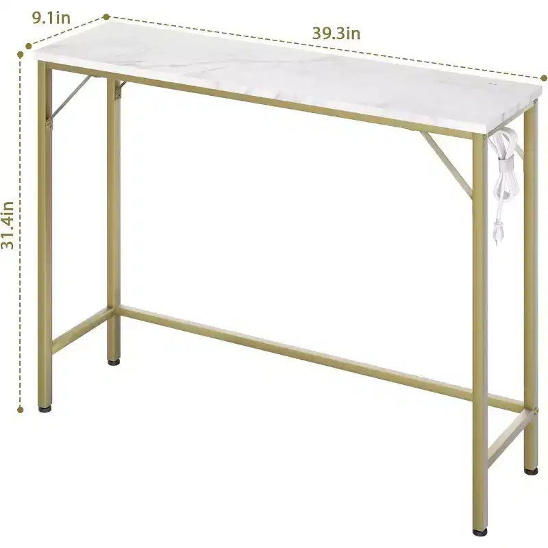 Console d'entrée moderne avec prises de chargement USB intégrées et table d'appoint derrière le canapé