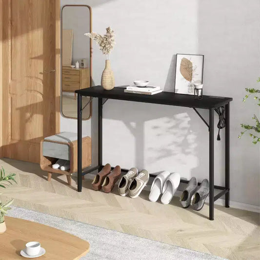 Acekool Modern Console Table with Built-in Charging Entryway Table, Behind Sofa Side Table with USB/Outlets