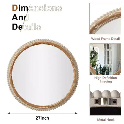Miroir mural plat en bois