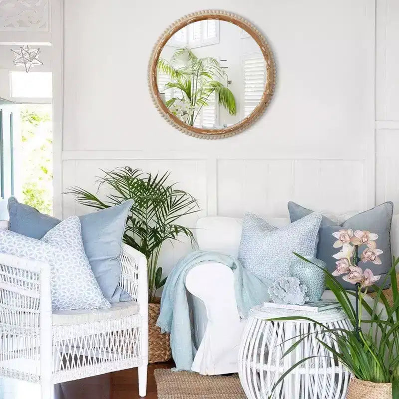 Miroir mural plat en bois