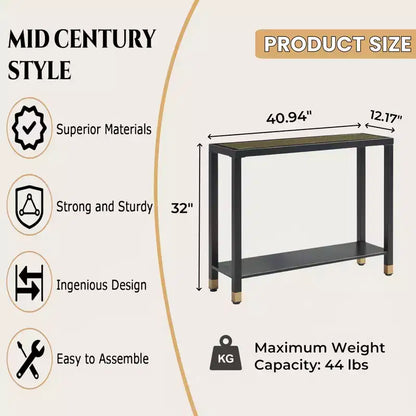 Console étroite de 104 cm avec étagère de rangement pour petits espaces