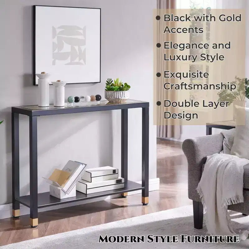 Console étroite de 104 cm avec étagère de rangement pour petits espaces
