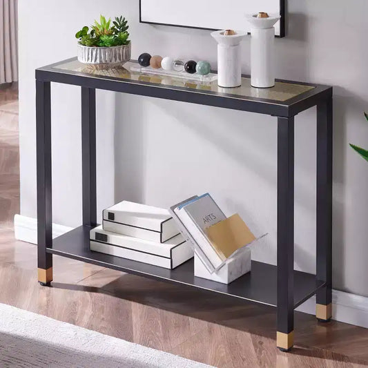 Probe Hues 41Console Table with Narrow Shelf Storage for Small Spaces