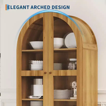 Meuble de cuisine haut de style rustique avec portes en acrylique, étagères réglables et tiroirs