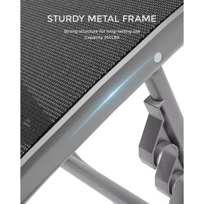 Deux chaises longues de patio robustes - Structure en aluminium réglable - Complément parfait à tout espace extérieur