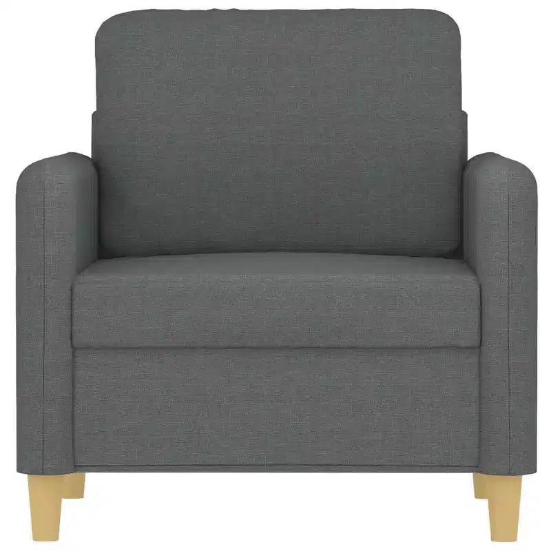 Fauteuil simple rembourré pour salon, tissu gris foncé, 60 cm