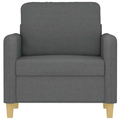 Fauteuil simple rembourré pour salon, tissu gris foncé, 60 cm