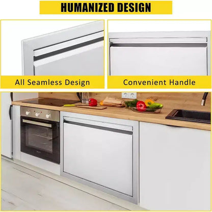 Porte d'accès de barbecue en acier inoxydable brossé, portes d'armoire de cuisine extérieure, portes durables et résistantes aux intempéries pour îlots de barbecue, convient pour l'extérieur