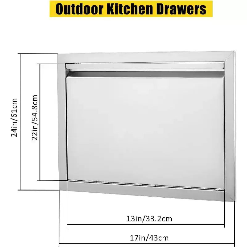 Porte d'accès de barbecue en acier inoxydable brossé, portes d'armoire de cuisine extérieure, portes durables et résistantes aux intempéries pour îlots de barbecue, convient pour l'extérieur