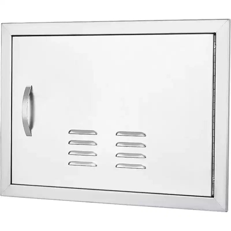 Porte d'accès de barbecue en acier inoxydable brossé, portes d'armoire de cuisine extérieure, portes durables et résistantes aux intempéries pour îlots de barbecue, convient pour l'extérieur
