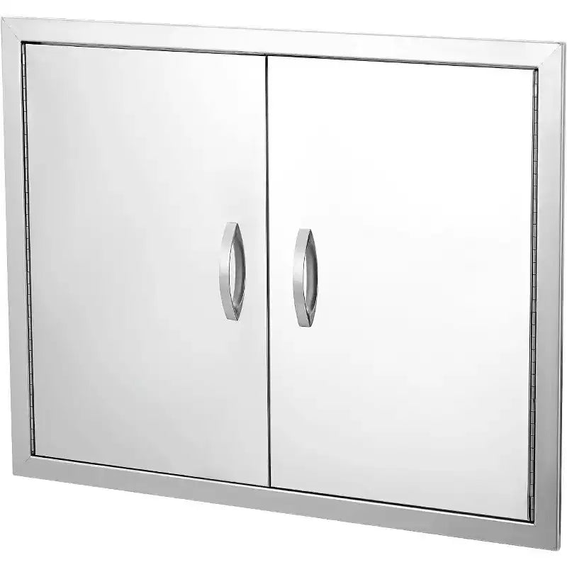 Porte d'accès de barbecue en acier inoxydable brossé, portes d'armoire de cuisine extérieure, portes durables et résistantes aux intempéries pour îlots de barbecue, convient pour l'extérieur