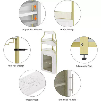 Meuble d'angle de bar, Armoire à vin industrielle avec étagère réglable, Meuble de bar à liqueurs à 5 niveaux pour la maison, Vitrine d'angle
