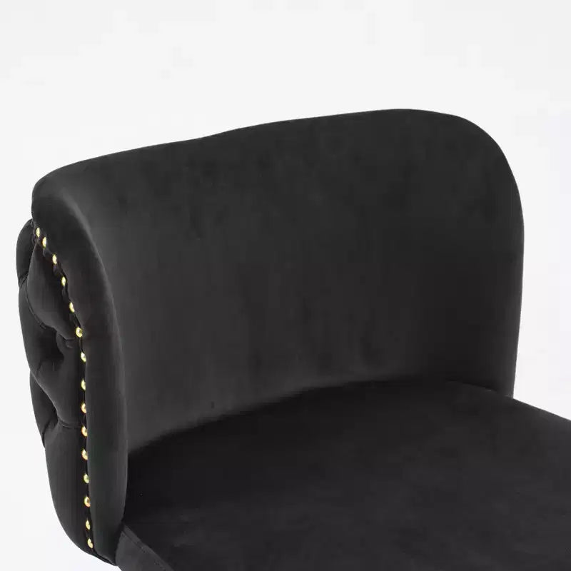 Tabourets de bar pivotants en velours avec base plaquée or et hauteur réglable