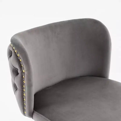 Tabourets de bar pivotants en velours avec base plaquée or et hauteur réglable