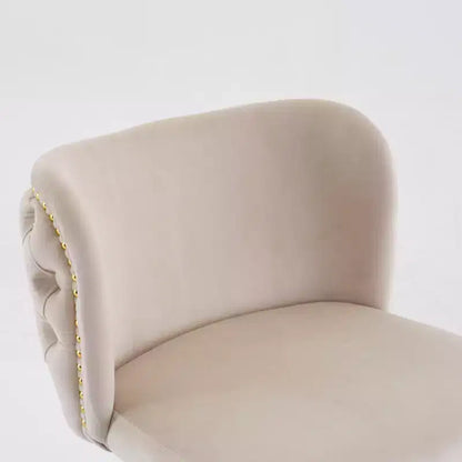 Tabourets de bar pivotants en velours avec base plaquée or et hauteur réglable