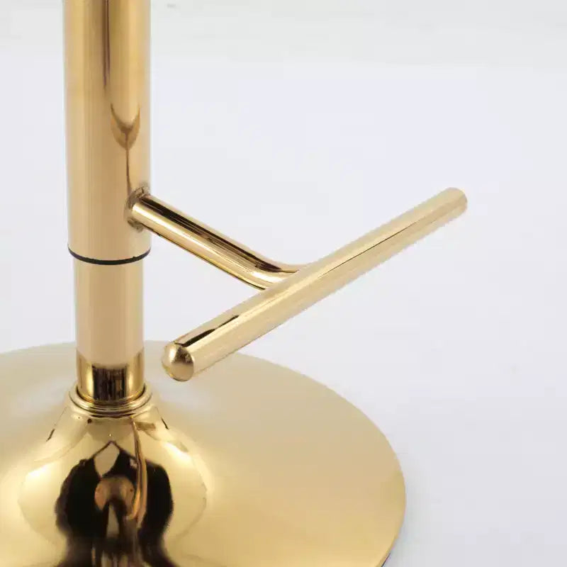 Tabourets de bar pivotants en velours avec base plaquée or et hauteur réglable