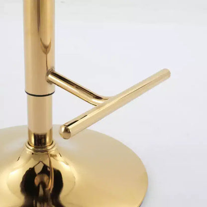 Tabourets de bar pivotants en velours avec base plaquée or et hauteur réglable