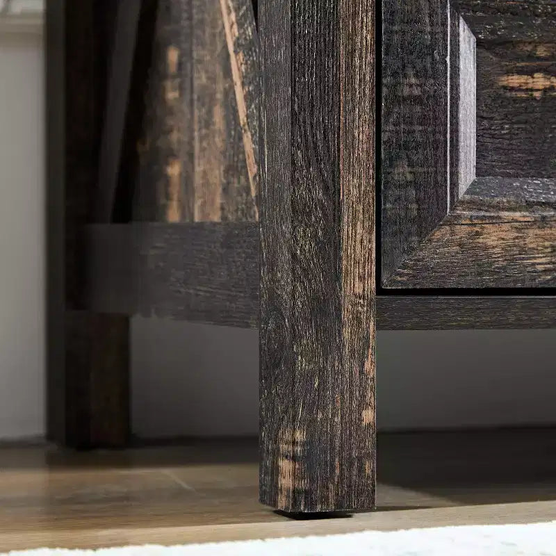 Commode de rangement large à 6 tiroirs style ferme avec poignées en métal