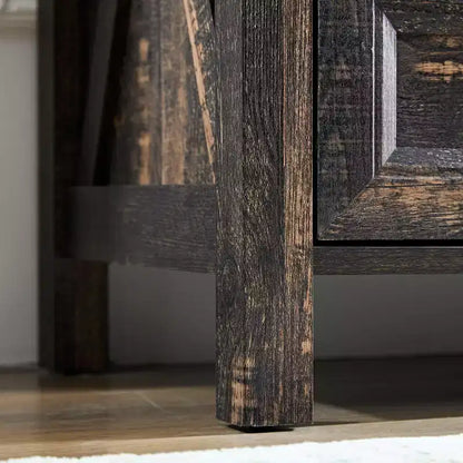 Commode de rangement large à 6 tiroirs style ferme avec poignées en métal